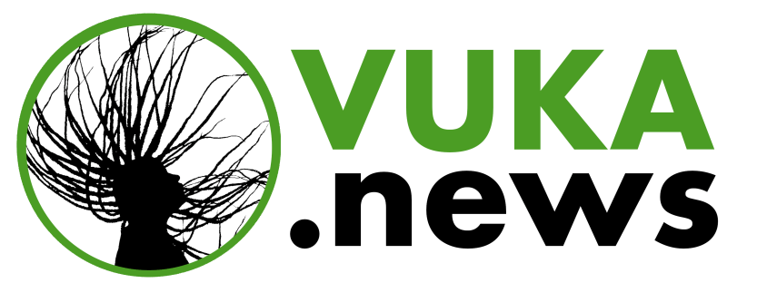 vuka news logo. a dreadlocked figure